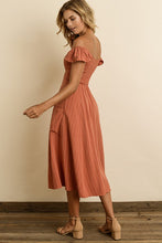 Load image into Gallery viewer, Tuscan Sun Button Up Midi Dress