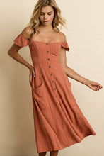 Load image into Gallery viewer, Tuscan Sun Button Up Midi Dress