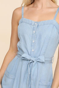 Denim Button Up Dress - Raw Fashion  , Dresses, denim-button-up-dress, Dress, Ribbon, Strap, Womens women's clothing modern style unique canada order online