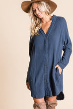 Load image into Gallery viewer, Loose Button Shirt Dress - Raw Fashion  , Dresses, boyfriend-tunic-dress, Dress, Tunic, Womens women&#39;s clothing modern style unique canada order online