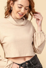 Load image into Gallery viewer, Ribbed Cropped High Neck Top - Raw Fashion  , , ribbed-cropped-high-neck-top,  women&#39;s clothing modern style unique canada order online