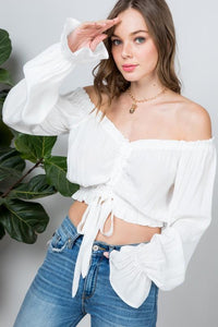Ruffle Crop Blouse - Raw Fashion  , Tops, ruffle-crop-blouse, Blouse, Ruffled, Womens women's clothing modern style unique canada order online