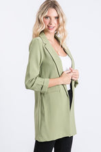 Load image into Gallery viewer, Sage Long Blazer - Raw Fashion  , Tops, sage-long-blazer, Autumn, Blazer, Long Sleeve, Summer, Warm, Womens women&#39;s clothing modern style unique canada order online