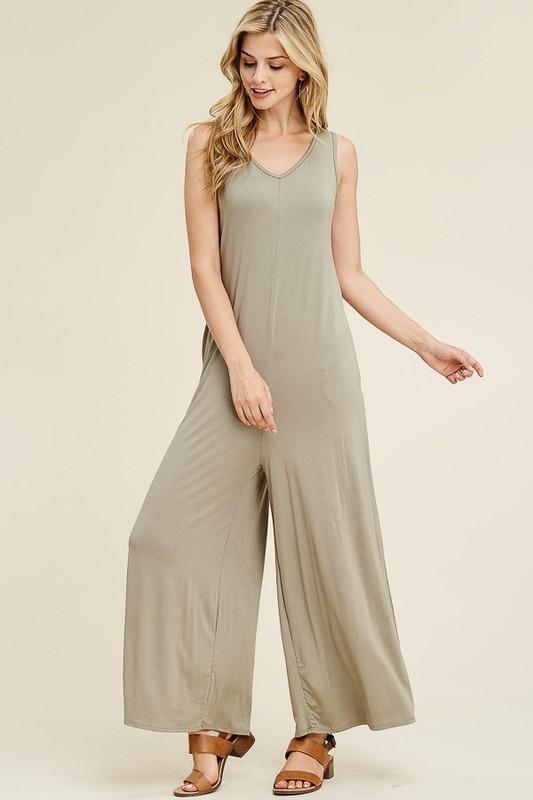 FawnFit Wide Leg Sleeveless Jumpsuit With Built-In Bra – Chicks