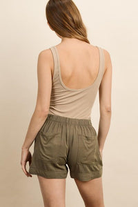 Washed Tencel Shorts - Raw Fashion  , Bottoms, washed-tencel-shorts, Shorts, Summer, Womens women's clothing modern style unique canada order online